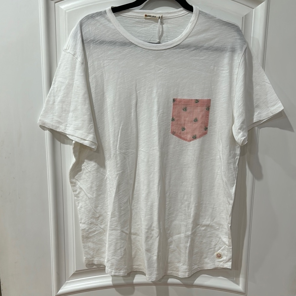 Marine layer White and Pink Short Sleeve Tee